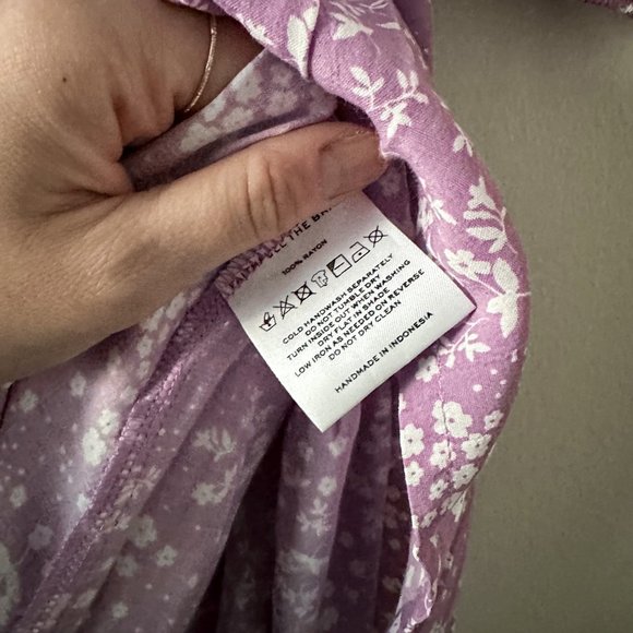 Faithfull the Brand Francis Mini Dress Stevie Floral Lavender Size US6 Medium - Picture 5 of 9